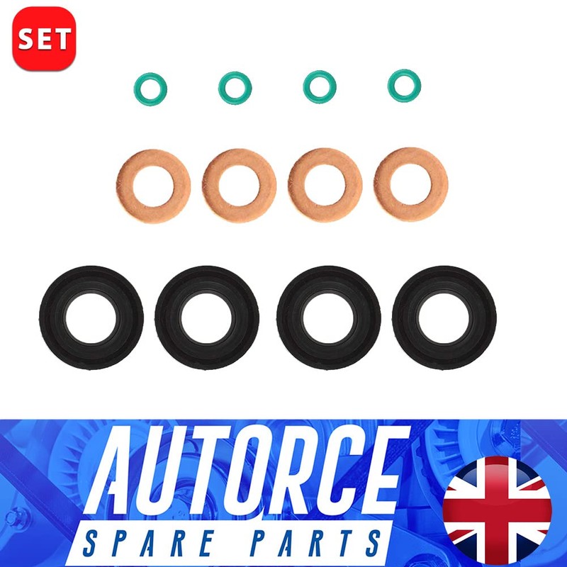 Fuel Injector Seal Washer O-Ring Set For SEAT Altea Leon