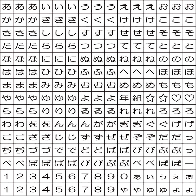 Shachihata GA-CG2 Rubber Sheet Stamp for Lower Case