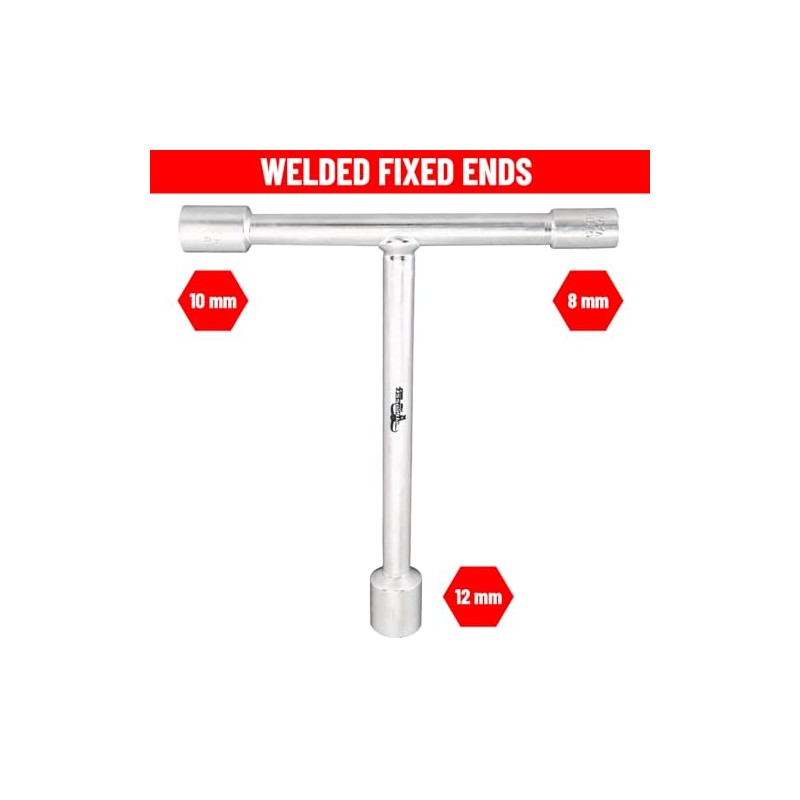 Pit Posse PP2008 3 Way T-Handle Wrench Tool 8mm 10mm
