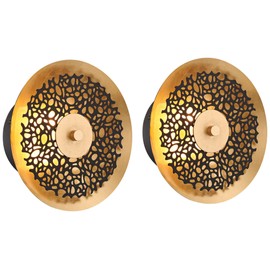 Possini Euro Design Possini Euro Kora 8 1/2" High Black and Gold Leaf LED Wall Sconce Set