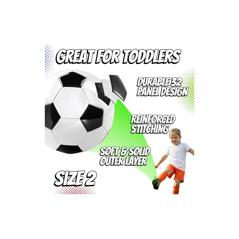 PlayBolt - Balones de fútbol blanco y negro - Tamaños