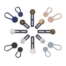 16PCS Button Extenders for Jeans, Pants Extender for Women Men, Instant Pant Waist Extenders, No-Sew Elastic Waistband Expander, Adjustable 1-1.8 Inches Jean Button Extender (Multi-Style)