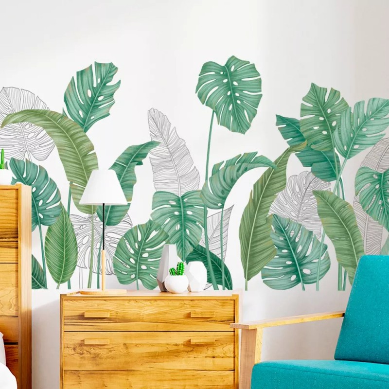 Mebix TRD Sticker Para Pared De Sala Con Diseño Plantas