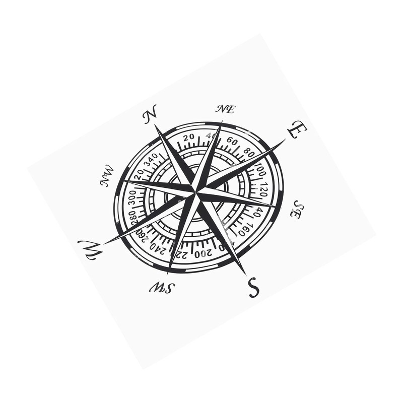 Car Compass Graphic Vinyl Sticker, Mountain Compass Sticker, Compass Sticker,