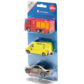 SIKU 1819 Emergency Call Station France, Police Car, Fire Engine, Ambulance