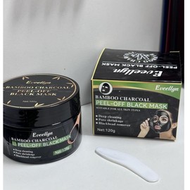 Eveellyn Blackhead Remover Mask,Bamboo Charcoal Peel Off Face Masks, Deep Cleansing for Blackheads, Dirt, Acne, Pores Shrinking, for Men & Women (120ml)