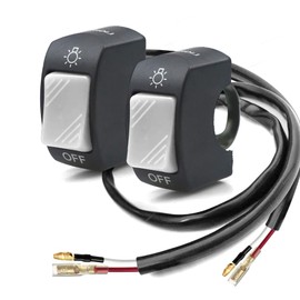 2 piezas de botón de encendido y apagado del manubrio de la motocicleta, parte de ajuste para U5 U7 U2, luz LED, scooter, electrombile, se adapta a manubrio de 7/8 pulgadas (22 mm), color gris