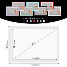 iVyne iVyne Rechargeable A4 Light Pad for Tracing & Weeding - LED Light Board for Weeding Vinyl - for Cricut Vinyl Weeding Tools - Ultra-Thin & Portable - Perfect for Artists & Crafters - White