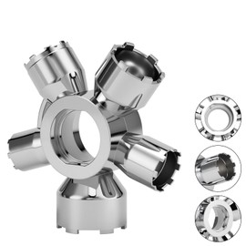 Upgraded Metal 10-in-1 Faucet Aerator Tool - Universal Plumbing Repair Removal Kit, Compatible with Hidden Thread/Housed Aerators, Covers M16.5/M18.5/M21.5/M22/M24/M28 Sizes, Long-Lasting Metal Build