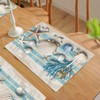 Summer Sea Shell Placemats Set of 6, Coastal Starfish Place
