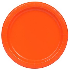 Unique 3224EU Eco-Friendly Paper Plates-18 cm-Orange Colour-8 Count (Pack of 1), Pack of 8