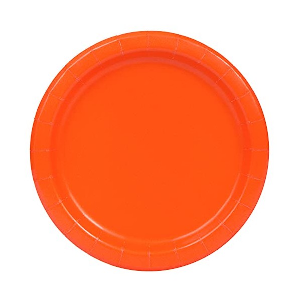 Unique 3224EU Eco-Friendly Paper Plates-18 cm-Orange Colour-8 Count (Pack of