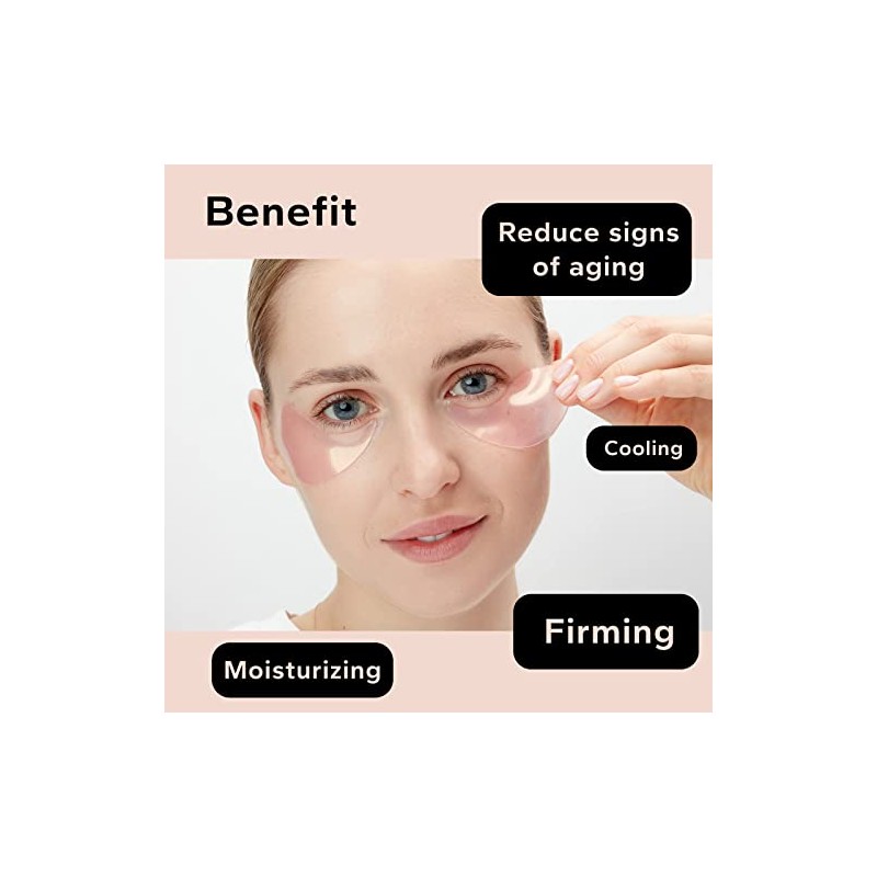 Parches para ojos de hidrogel de retinol y colágeno, Rosado