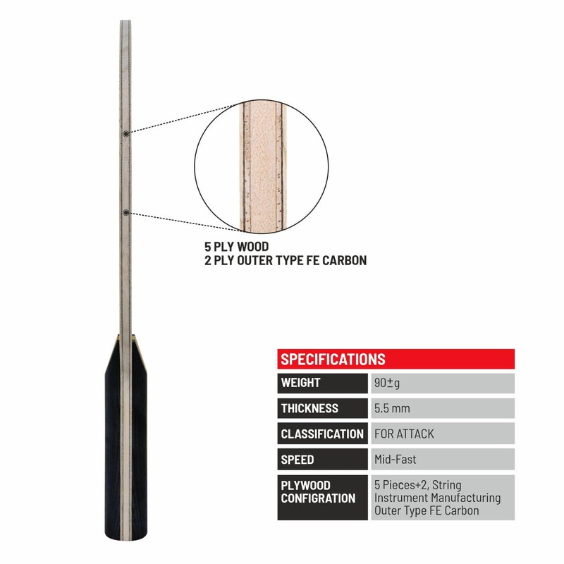 Nittaku NC-0403 Table Tennis Racket, Acco Carbon Inner, Shakehand, For