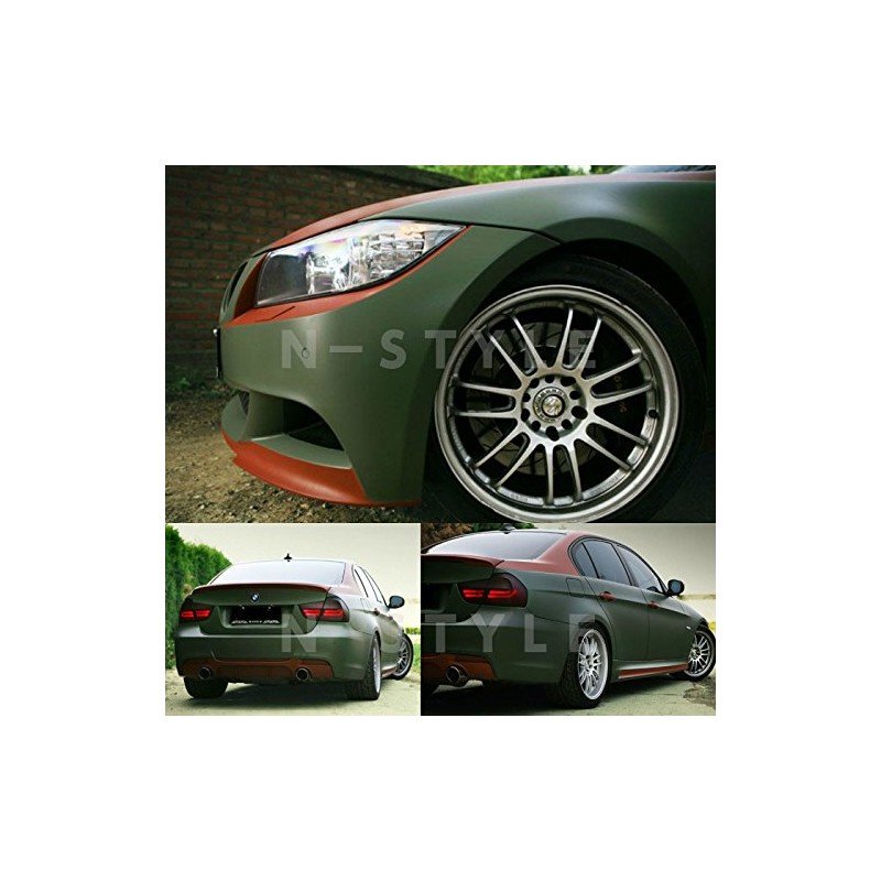 Car Wrapping Sheet, Matte Army Green, 60.9 x 11.8 inches