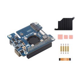 POE M.2 HAT+ Expansion Board Combines Power Over Ethernet POE HAT and PCIe to M.2 Adapter for Raspberry Pi 5, Support IEEE 802.3af/at Network Standard and M.2 NVME Hard Drives of 2230/2242 Size