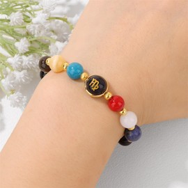 Pingyongchang Chakra Zodiac Bracelets for Women Her Luck 12 Constellations Inspiration Healing Crystal Stone Beads Bracelet Birthday Zodiac Gifts Horoscope Spiritual Bracelet for Men-Scorpio