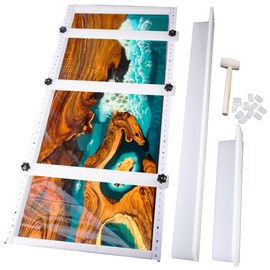 Kalinta Epoxy Mold with Divider Adjustable- 47x19.5x3in No-Seal Resin Mold Integrated Clamping System - Perfect for Beginners & Experienced Artists Alike - Ideal for Creative Resin Art Projects