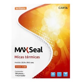 Micas Térmicas Carta 3 mil 100 Pzas 22.9x29.2 cm Maxseal Brillantes                                                                                   