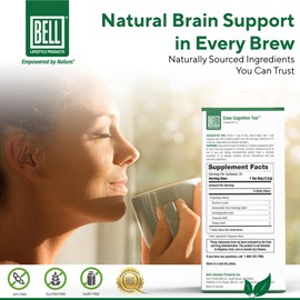 Bell Ezee Cognitive Tea Lifestyle Products - Herbal Tea to Help Support Mental Clarity with Ginkgo, Ashwagandha, Moringa, Natural, Vegan, 20 Tea Bags