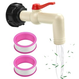 DOUSELLA 1 Inch IBC Outlet Tap with Hose Nozzle 32 mm Ball Outlet Valve Hose Connection Adapter S60 x 6 IBC Container Accessories 90° Outlet Valve IBC Tank Accessories Tap for Rain Butt Water Tank