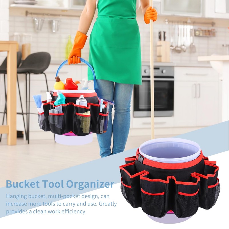 ZIORS Bucket Cleaning Tool Organizer,Wash Tool Caddy 5-Gallon Organizer,5 Gallon