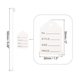 PATIKIL Price Tags Hang Tags Writing Labels Labels Labels 50mm x 32mm White Tagging for Clothing Handmade Prices with Nylon Ties Set of 100