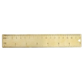 NUOBESTY Golden Brass Ruler 18 cm Double Scale Lightweight and Portable for Boys and Girls for Learning and Art Projects