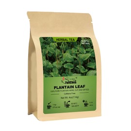 FullChea - Plantain Leaf Tea, 4oz/114g - Plantago Major Herbal Tea - Non-GMO - Caffeine-free - Support Respiratory Health & Aids Digestion