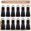 PIEMEET 12Pcs Bib Apron,Black Aprons Bluk,Bib Aprons with 2 Pocket,Kitchen