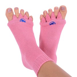 Foot Alignment Socks with Toe Separators by My Happy Feet | for Men or Women | Pink (Small)