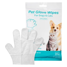 Lotsdonxia 6 Pcs Pet Cleaning Gloves – Waterless Wash Mitts for Dogs & Cats, No Rinse Hypoallergenic Grooming Gloves for Travel, Sensitive Skin & Quick Clean-Ups