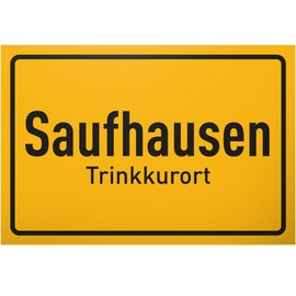 DankeDir! Saufhausen Trinkkurort - 30 x 20 cm Sign - Requiste Alcohol Photo Booth Party Gift JGA - Gift Idea Birthday Gift Funny Saying Party Decoration Birthday Decoration