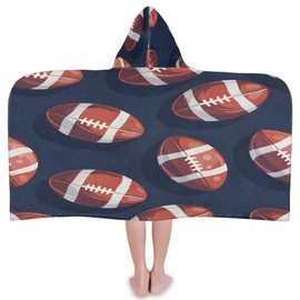 American Football Kids Hooded Beach Towel for Girls Boys Large Hooded Bath Towel Absorbent Quick Dry Toddler Swimming Shower Pool Beach Towel