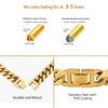 KRKC&CO 12mm Mens Cuban Link Bracelet, 18k Gold Plated Iced