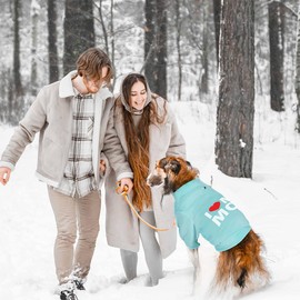 GreenJoy Fleece Dog Sweater with Adorable Design- Stretchy Turtleneck Dog Sweatshirt for Dogs Cats,Soft & Warm Dog Cold Weather Pullover for Everyday Wear (Light Blue(I Love My Mom), Small)