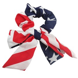 ZCYYYS American Flag Hair Tie, 4th of July Hair Band for Women Girls, Flag Hair Accessories, Elastic Hair Scrunchies, Red White Blue Hair Ties, 2 Pieces