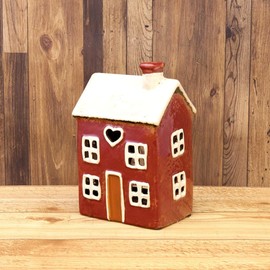 Akizuki Boeki SE14388 Ceramic Lantern Maison L-Red W 4.7 x D 3.5 x 7.3 inches (12 x 9 x 18.5 cm)