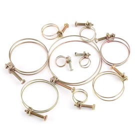 10pcs Double Wire Hose Clips Adjustable Double Wire Water Hose Barb Clamp Pipe Clip Hoop Plumbing Fastener