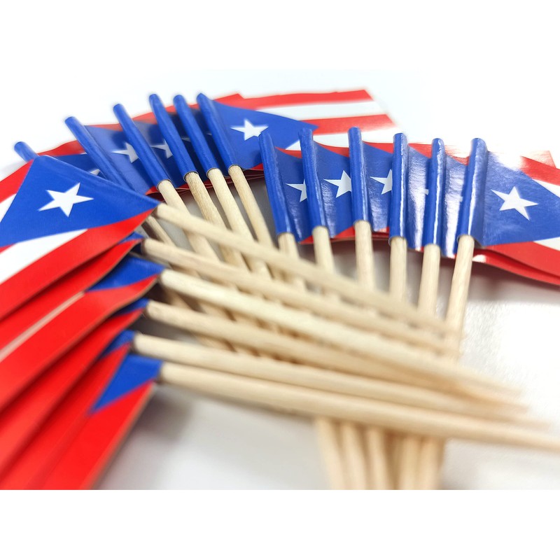 QQSD Puerto Rico Toothpick Flag Puerto Rican Small Mini Cupcake
