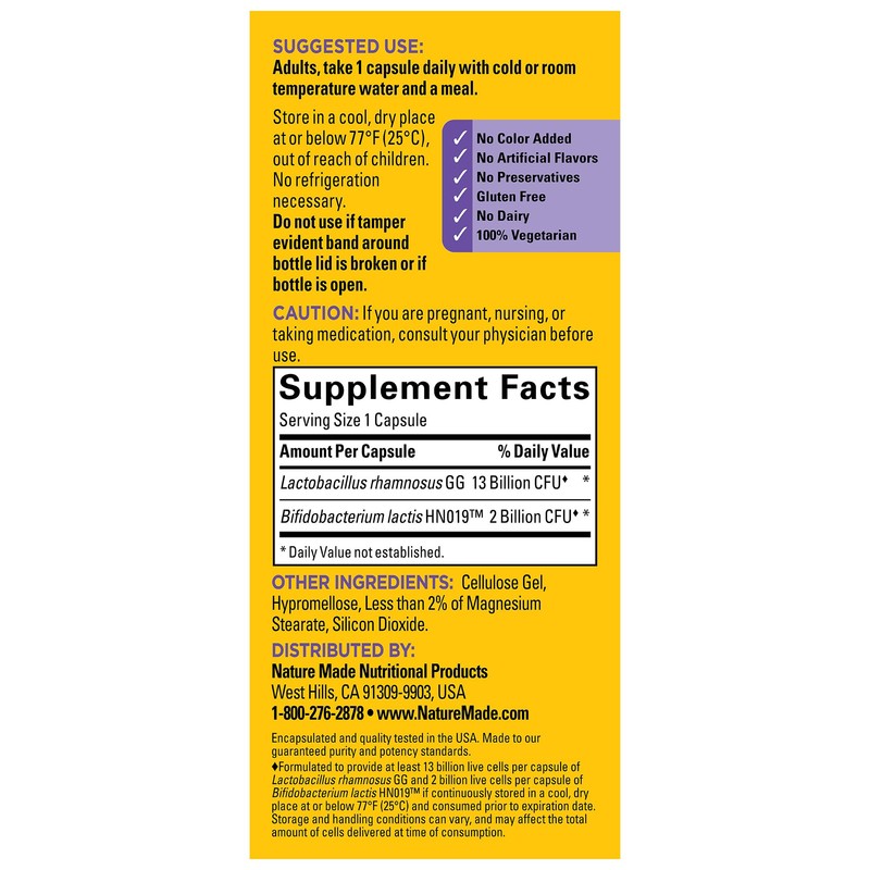 Nature Made Probiotics for Digestive Health Extra Strength 15 Billion
