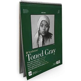 Pro – Art Strathmore Toned Sketch Spiral Pad 11-inch X 14-inch, Gray 24 Sheets by Pro – Art