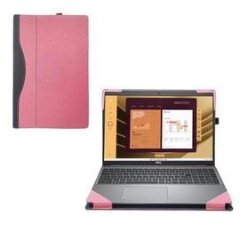 RUNMEIJIA Laptop Cover Case for Dell Latitude 5550/5540/5530/5520 2021~2024[not Compatible with Any Other Model] .2-in-1 PU Leather Detachable Notebook Sleeve Computer Bag Protective (Pink)
