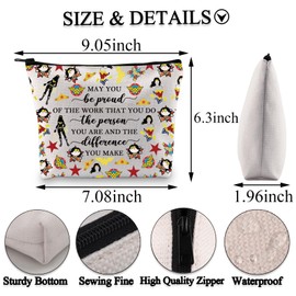 BDPWSS Feminist Gift May You Be Proud Of The Work You Do The Person You Are The Difference You Make Superhero Zipper Pouch (Be proud wonderw bag)