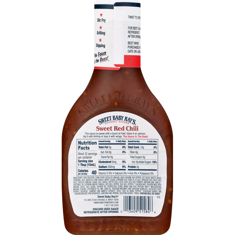Sweet Baby Ray's, Wing Sauce & Glaze, Sweet Red Chili,
