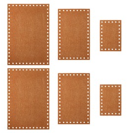 PH PandaHall 6pcs Felt Bag Bottom for Crochet, 3 Sizes Rectangle Bag Pad Cushion Base Shaper 15/25/30cm Crochet Bag Bottom Shaper with Holes for DIY Crochet Bag Shoulder Bags Purse Making, Camel