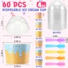 Jingmore 60 Set 4oz Ice Cream Paper Cups with Lids