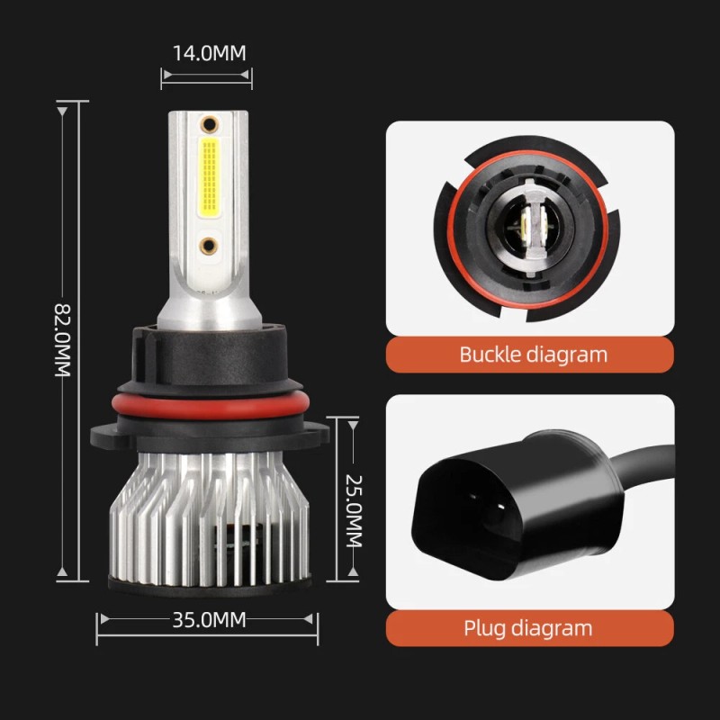 SHENKENUO 2x 9007/HB5 LED Headlight BULBS Kit 6000K White High