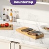 Bamboo In-Drawer Knife Block for 15 Knives(Not Included), Knife Drawer