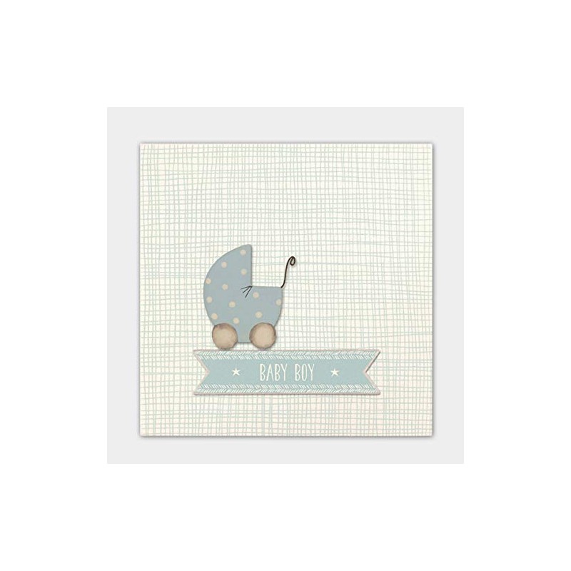 East of India Blue Baby Boy Wood Memory Keepsake Trinket
